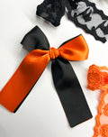 Black & Orange Satin Bow