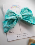 Tie-Dye Turquoise hand-tied Bow