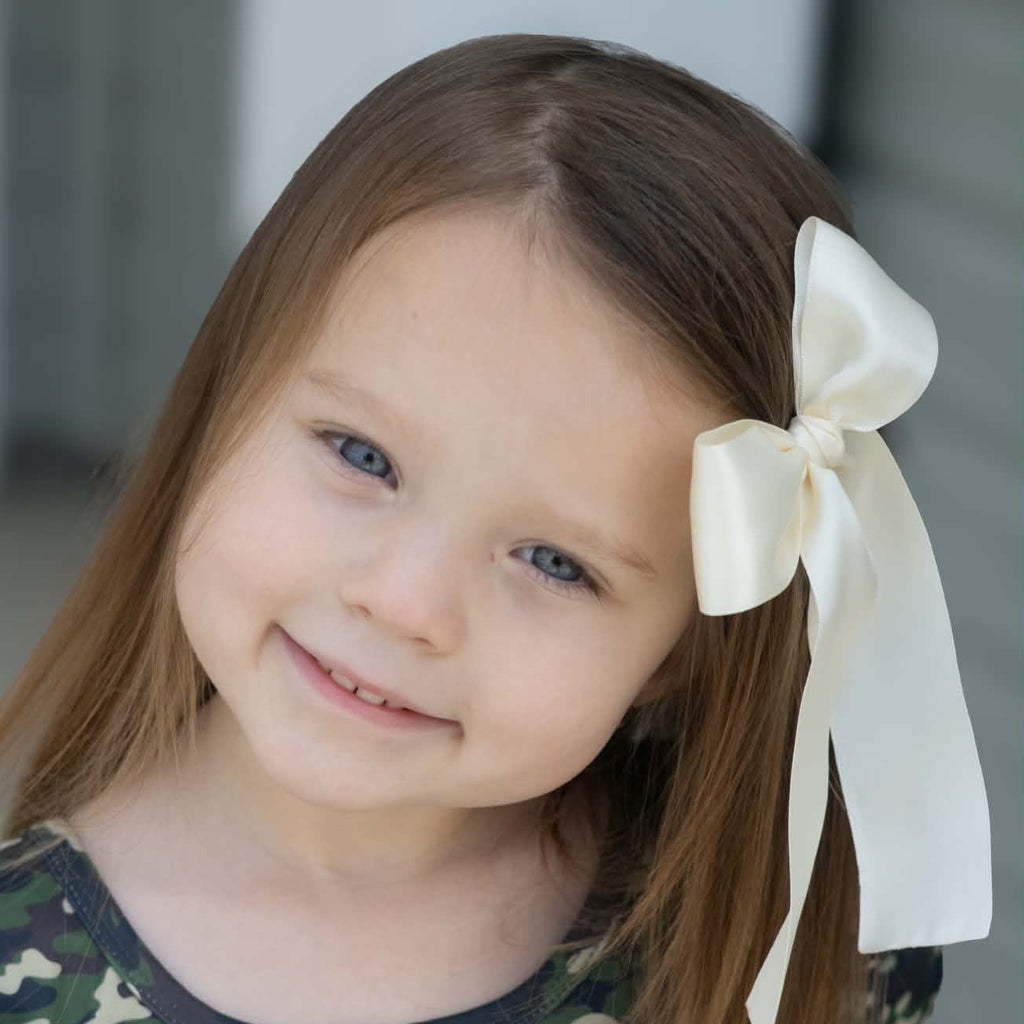 Ivory Double Satin Bows