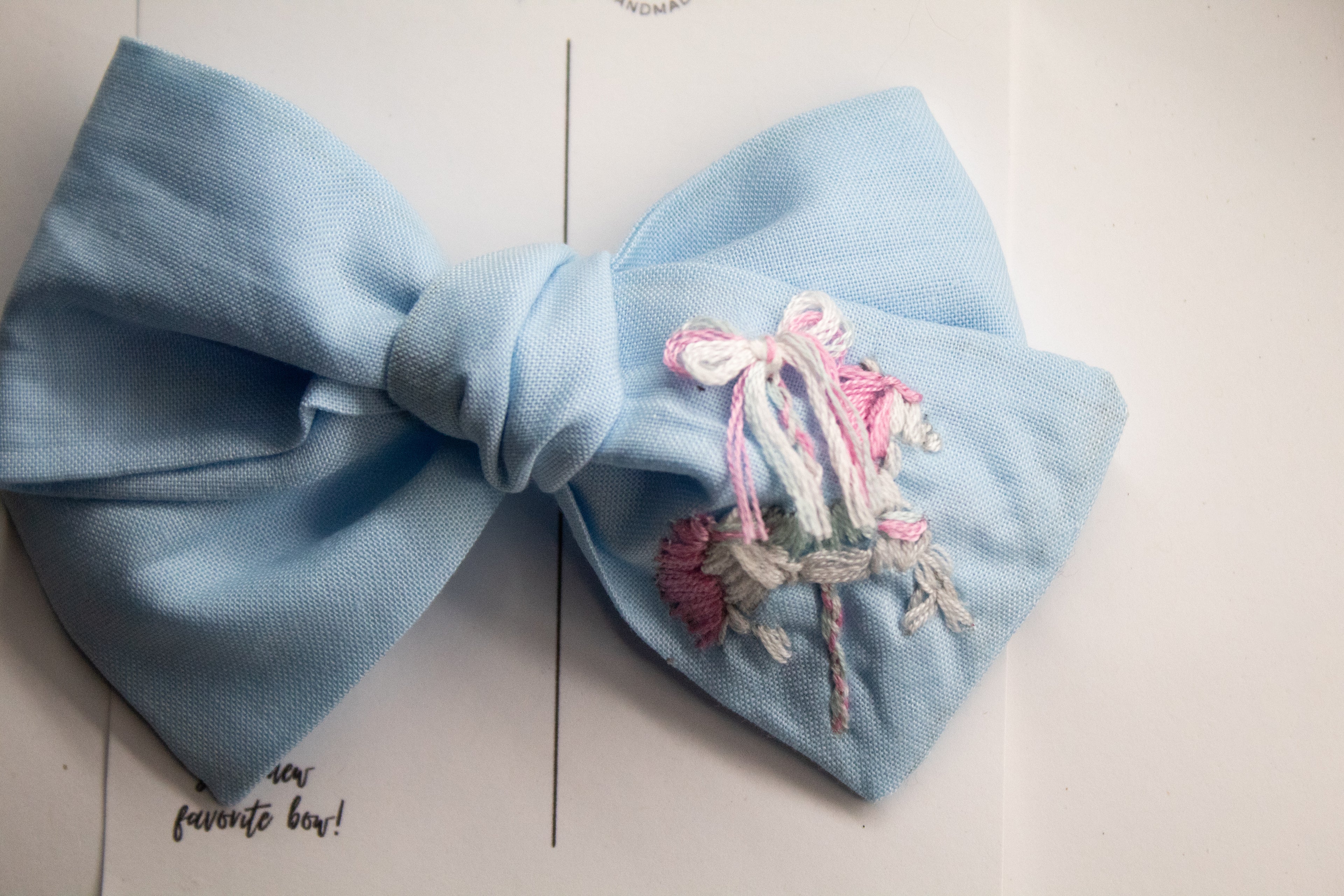 Carousel Embroidered 4” Bow
