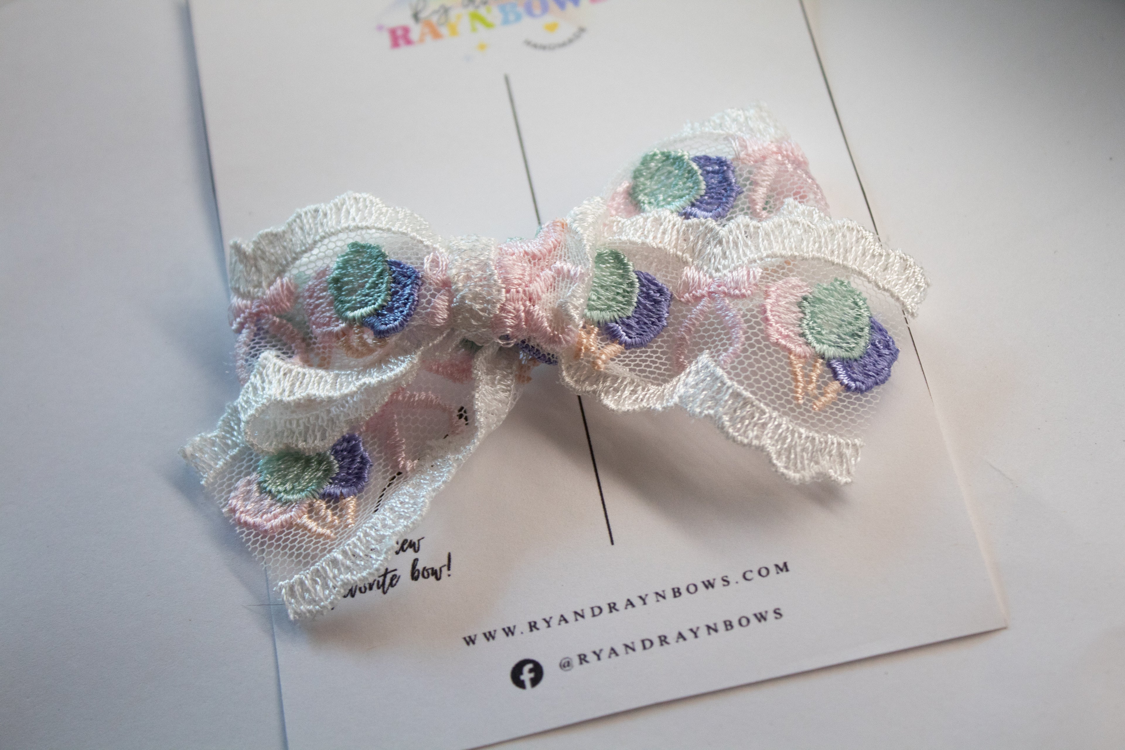 Cotton Candy Lace Bow