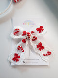 Candy Canes & Bows Lace Bow