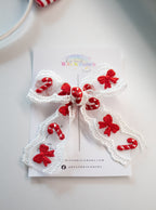 Candy Canes & Bows Lace Bow