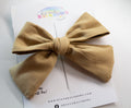 Solid Tan Hand-Tied Bow