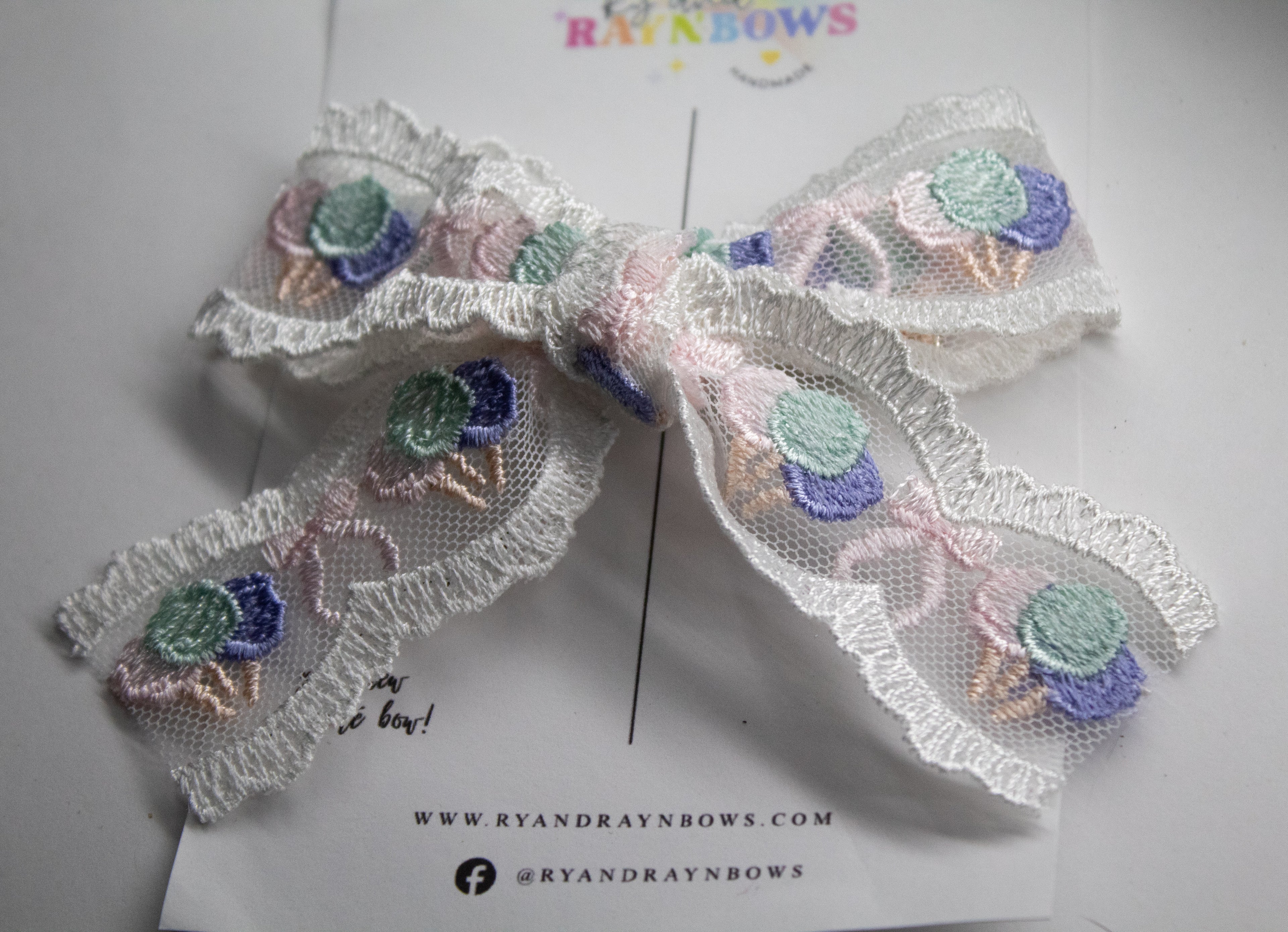 Cotton Candy Lace Bow