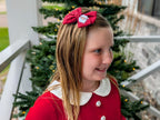 Santa Hand-Embroidered 4” Bow
