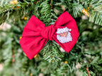Santa Hand-Embroidered 4” Bow