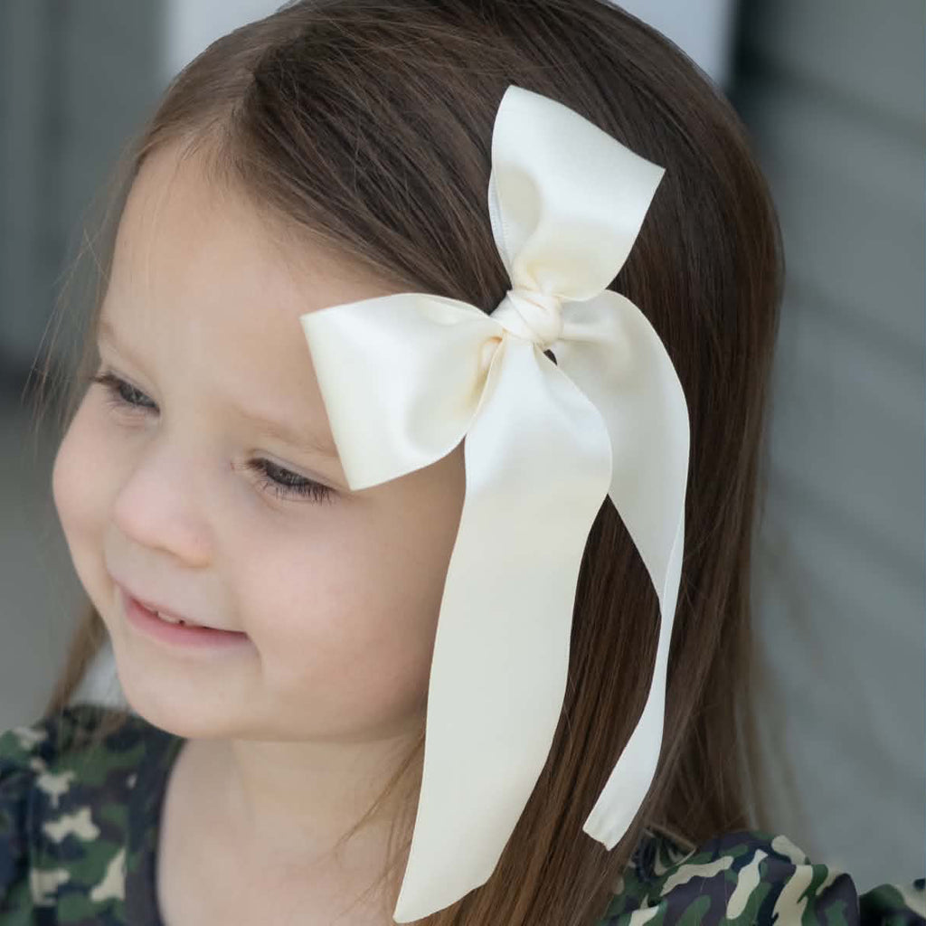 Ivory Double Satin Bows