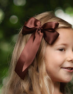 Brown Satin Bow