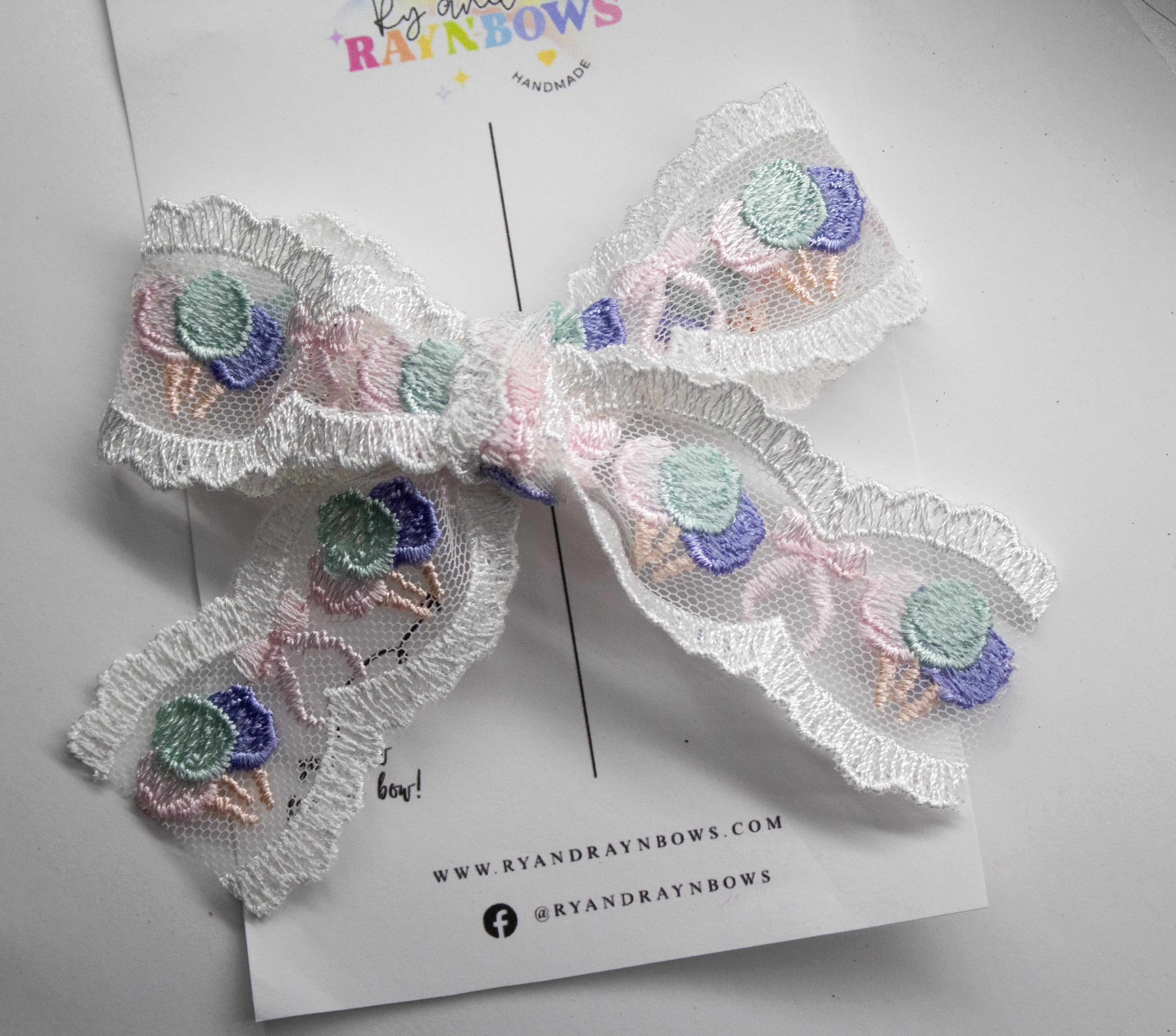 Cotton Candy Lace Bow