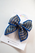 Blue & Grey Shimmer Stripes