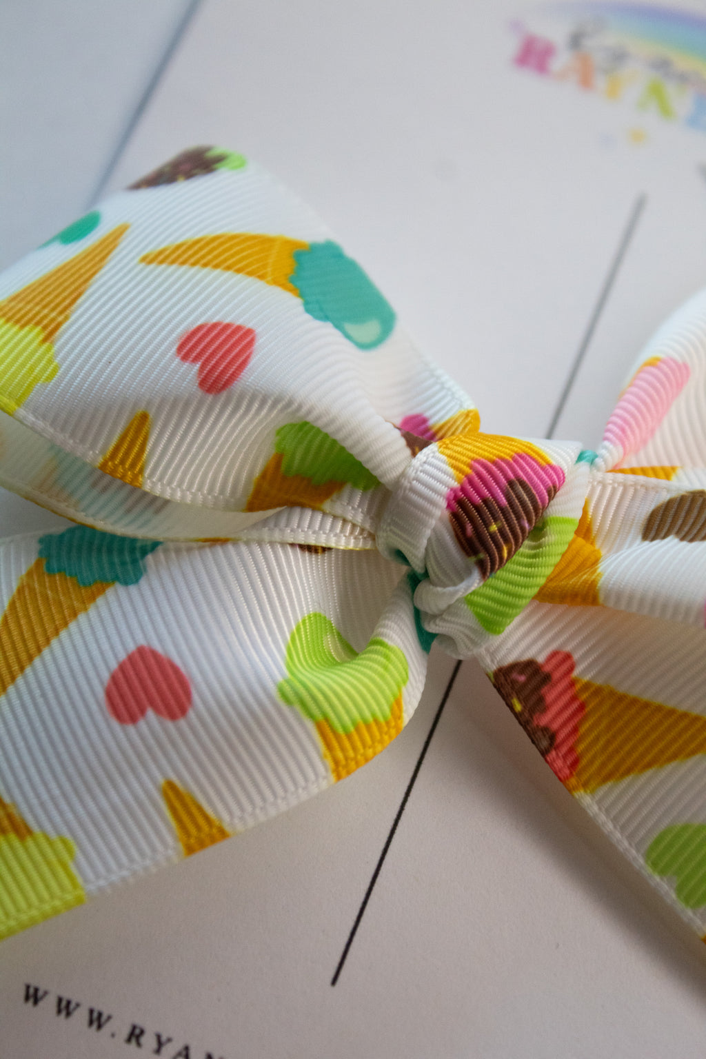 Ice Cream Scoop Print Hair Bow