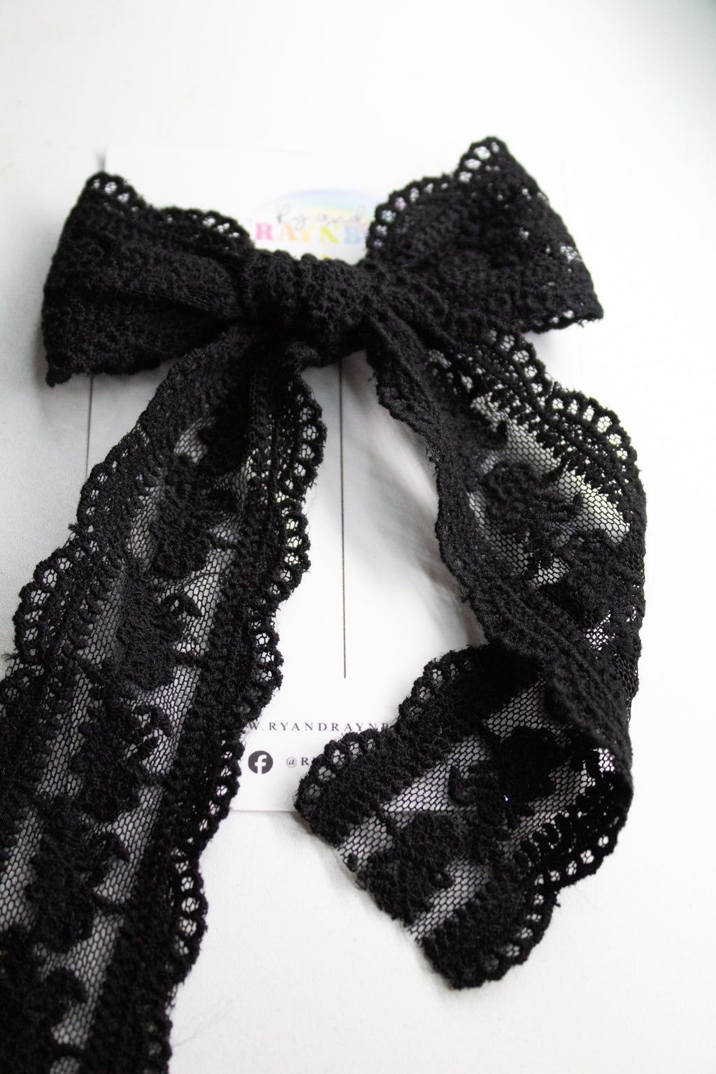 Solid Black Lace Bow