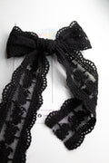 Solid Black Lace Bow