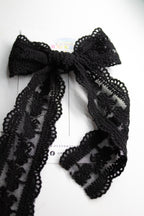 Solid Black Lace Bow