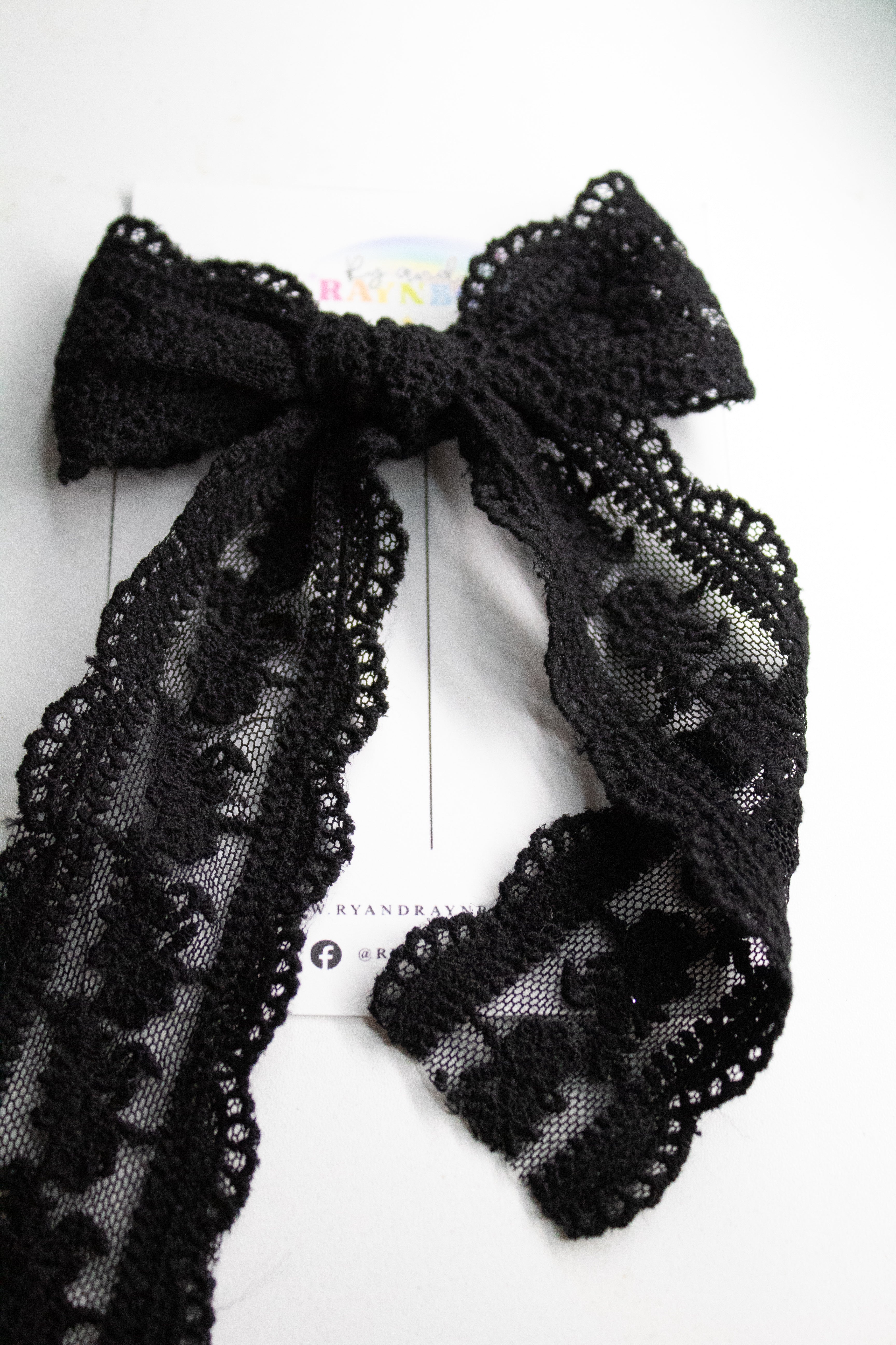 Solid Black Lace Bow