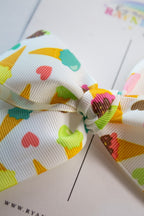 Ice Cream Scoop Print Hair Bow