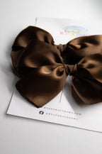Brown Satin Bow
