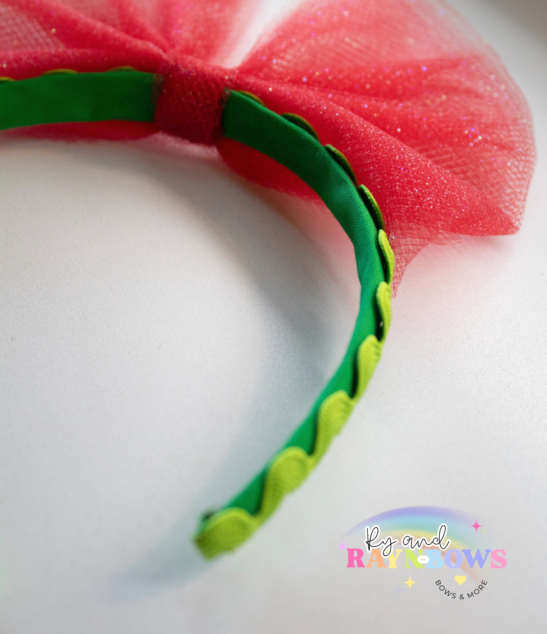 Watermelon inspired glitter tulle Headband