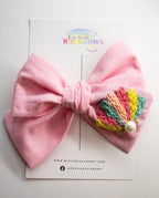 5” Sea Shell Embroidered Bow