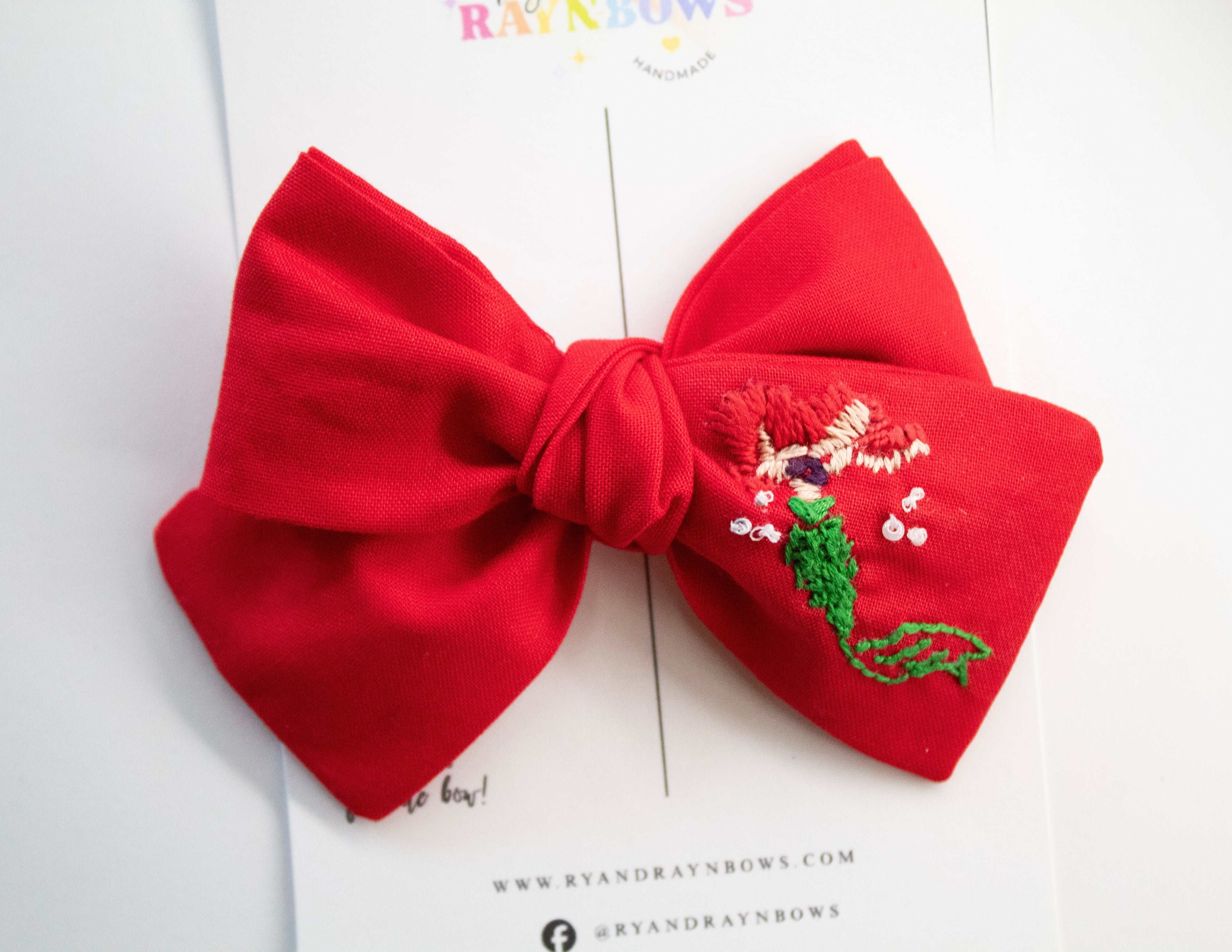 Embroidered Mermaid 4.5" Bow