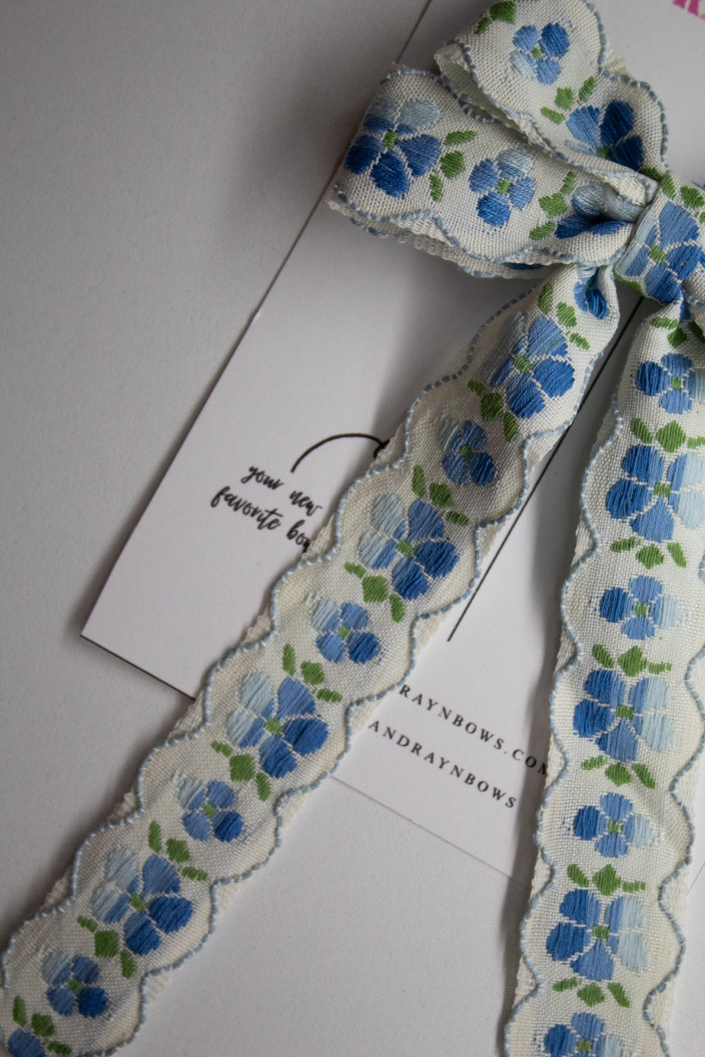 Blue Blossoms Hair Bows