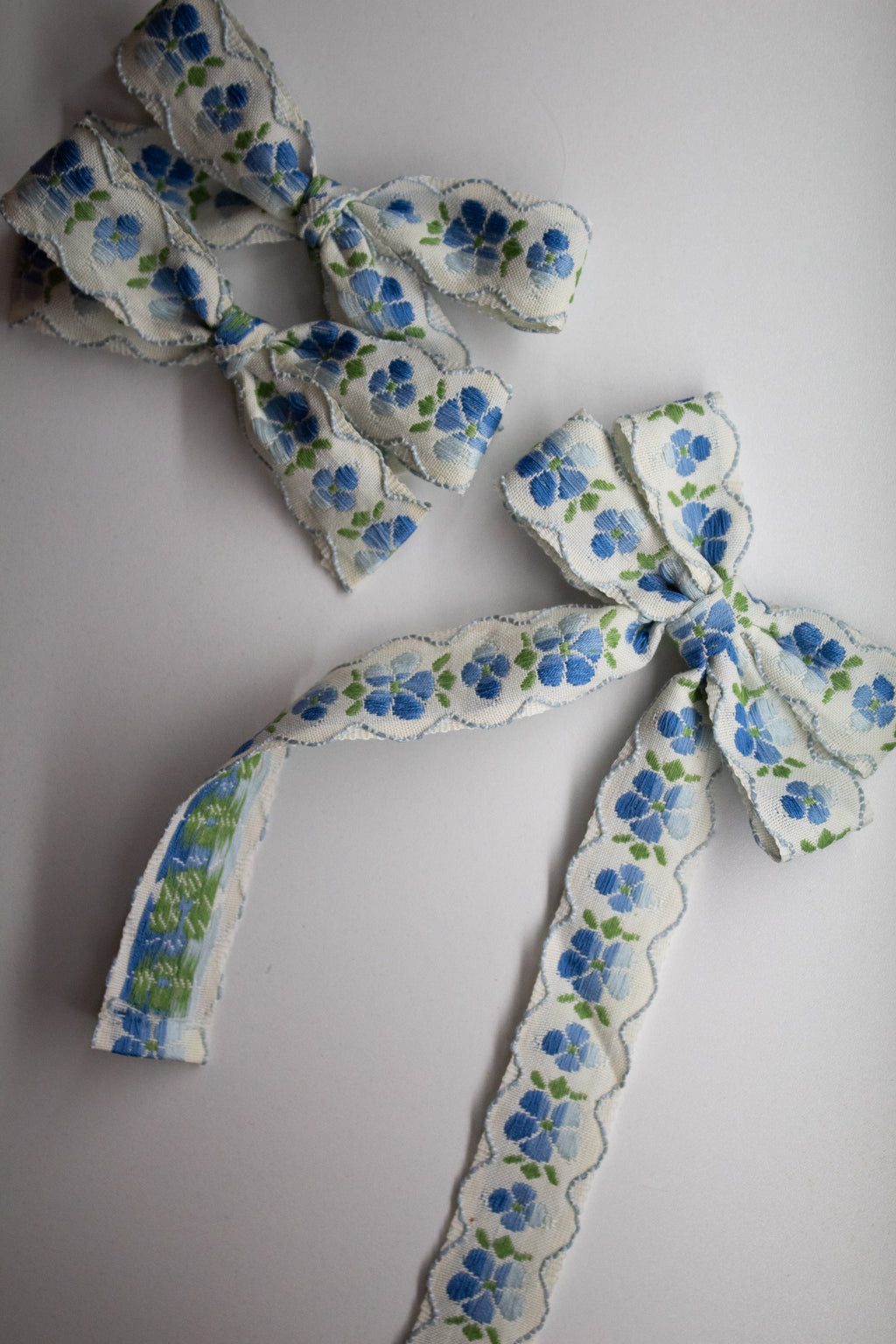 Blue Blossoms Hair Bows
