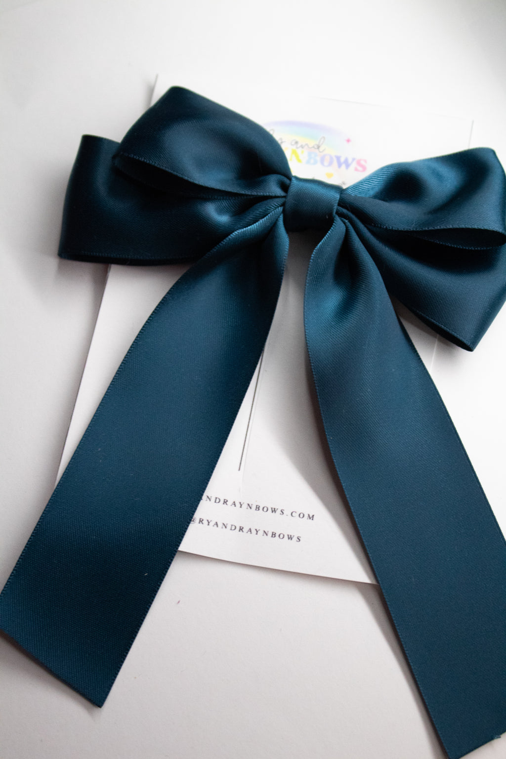 Blueberry Pie double layered loops with longs tails satin Bow