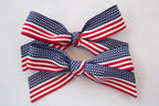 Patriotic Red, White, & Blue Grosgrain Ribbon Bow
