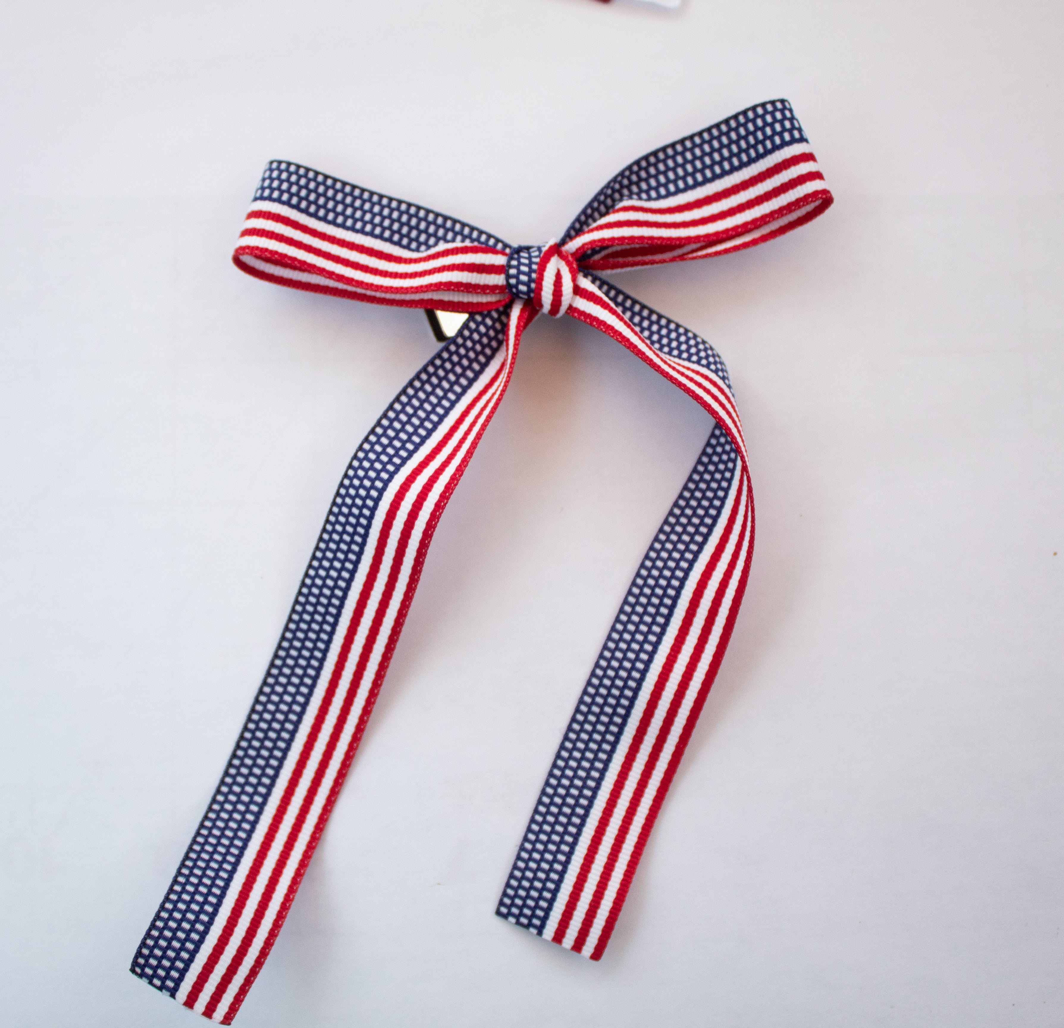 Patriotic Red, White, & Blue Grosgrain Ribbon Bow