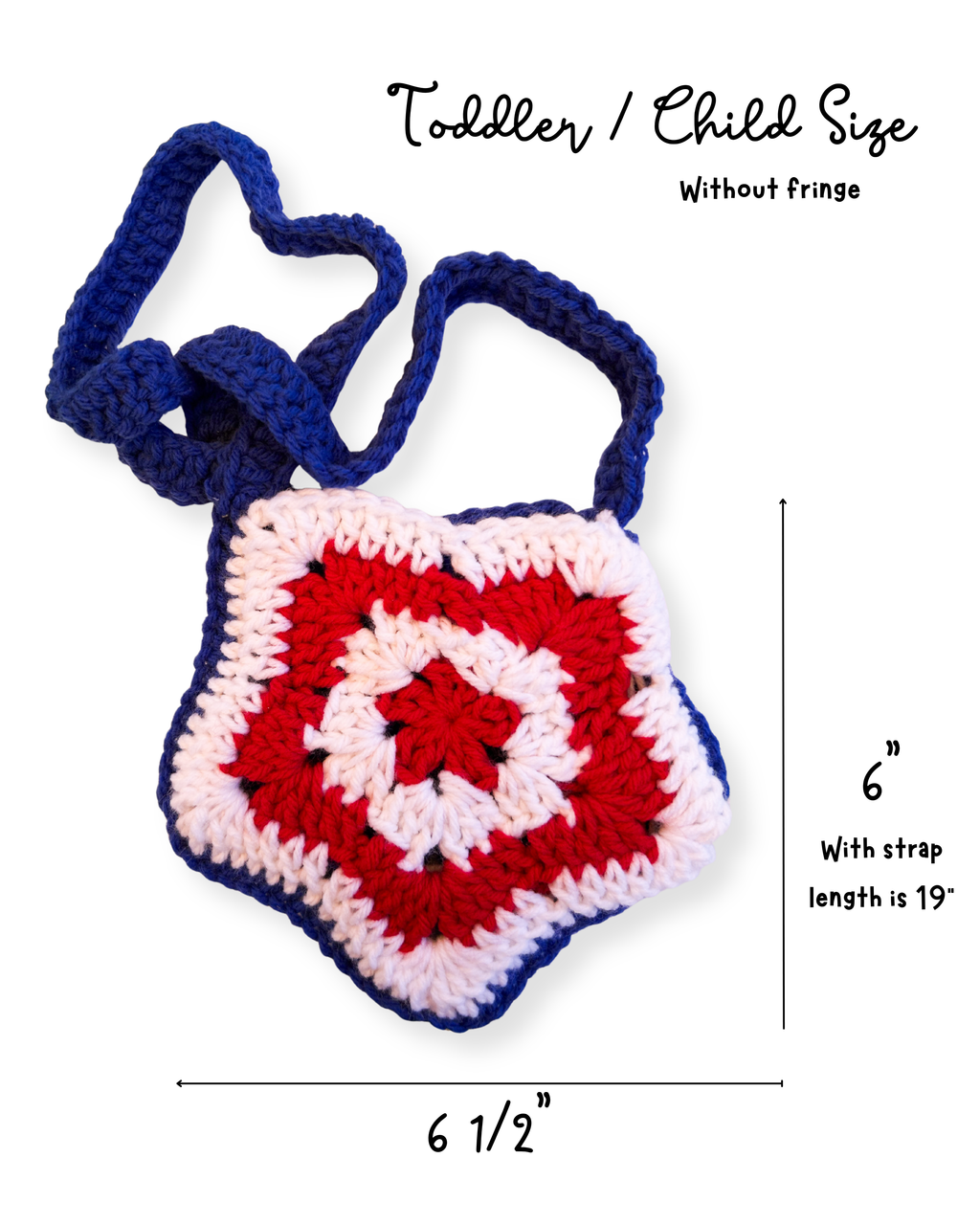 Crochet Red, White, & Blue Star bag, with fringe or no fringe