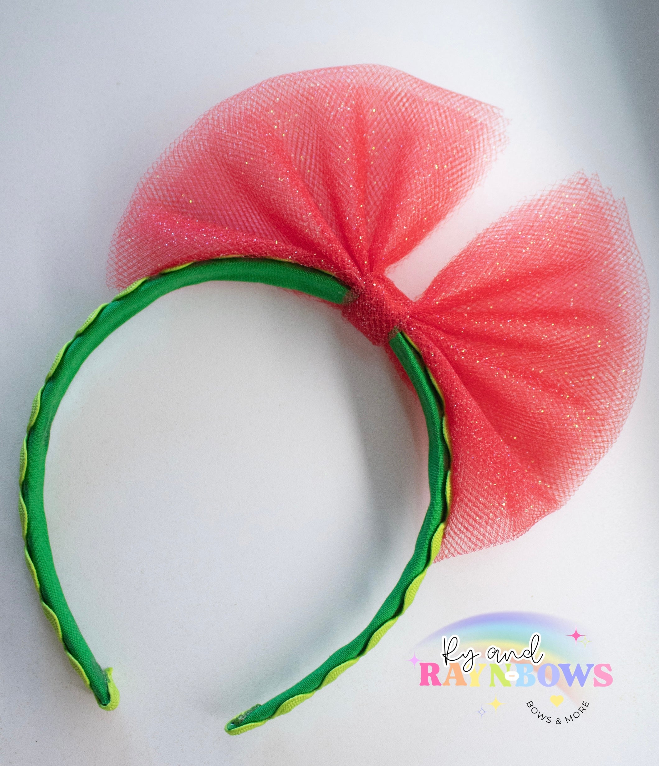 Watermelon inspired glitter tulle Headband