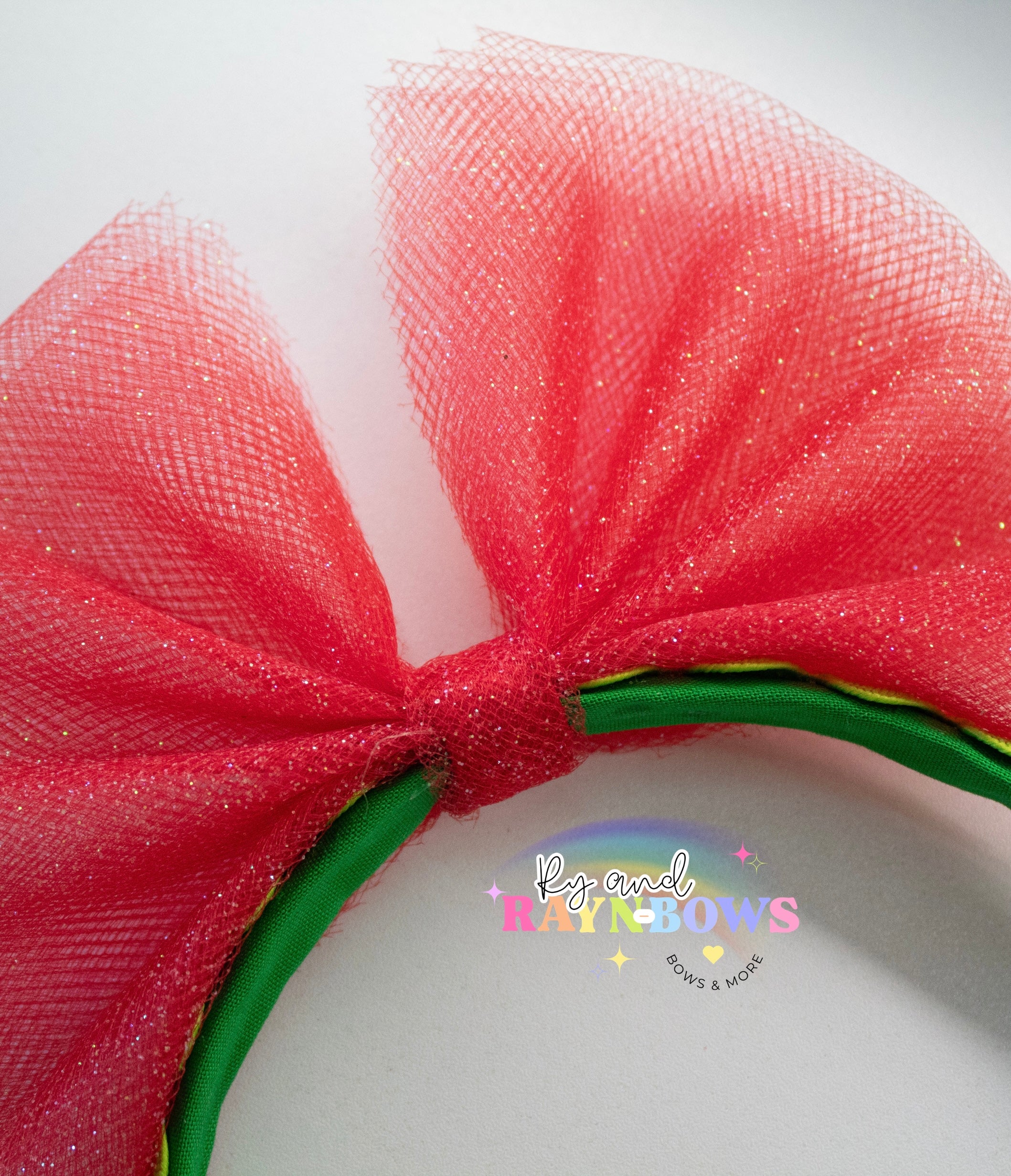 Watermelon inspired glitter tulle Headband