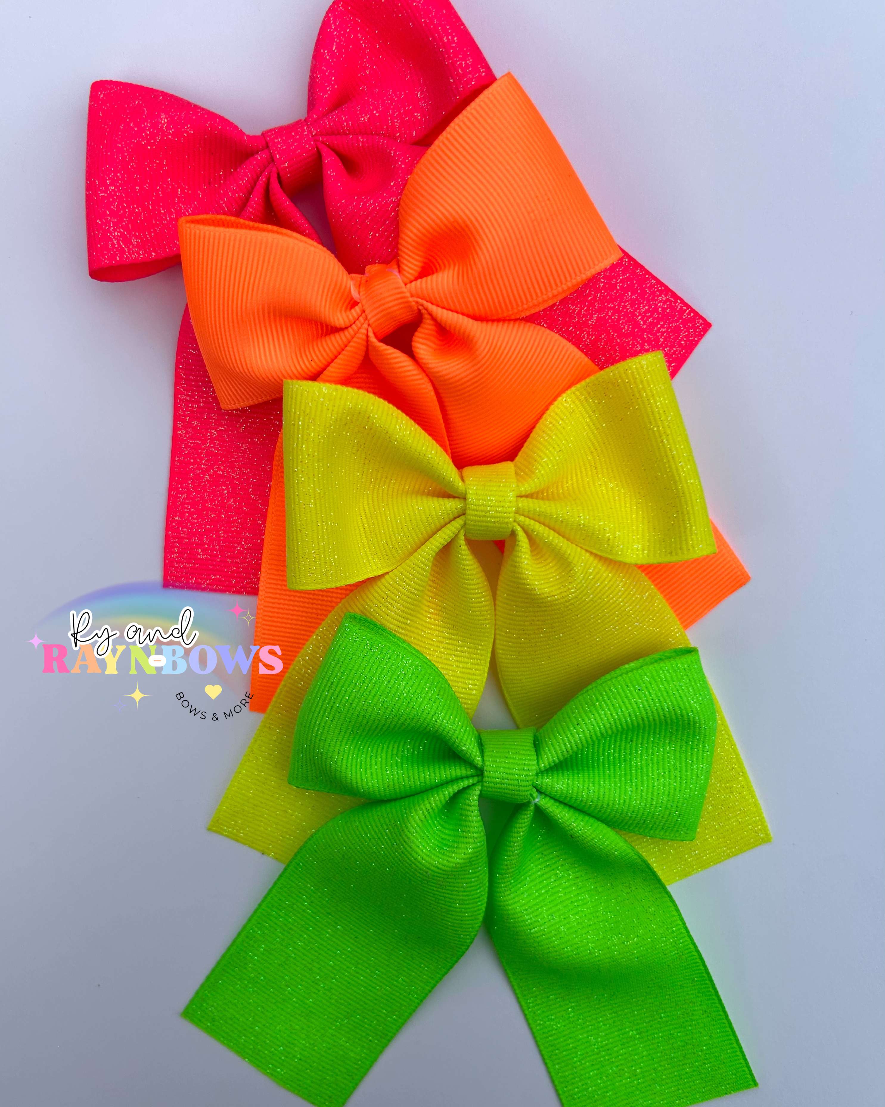 Neon Glitz Bows