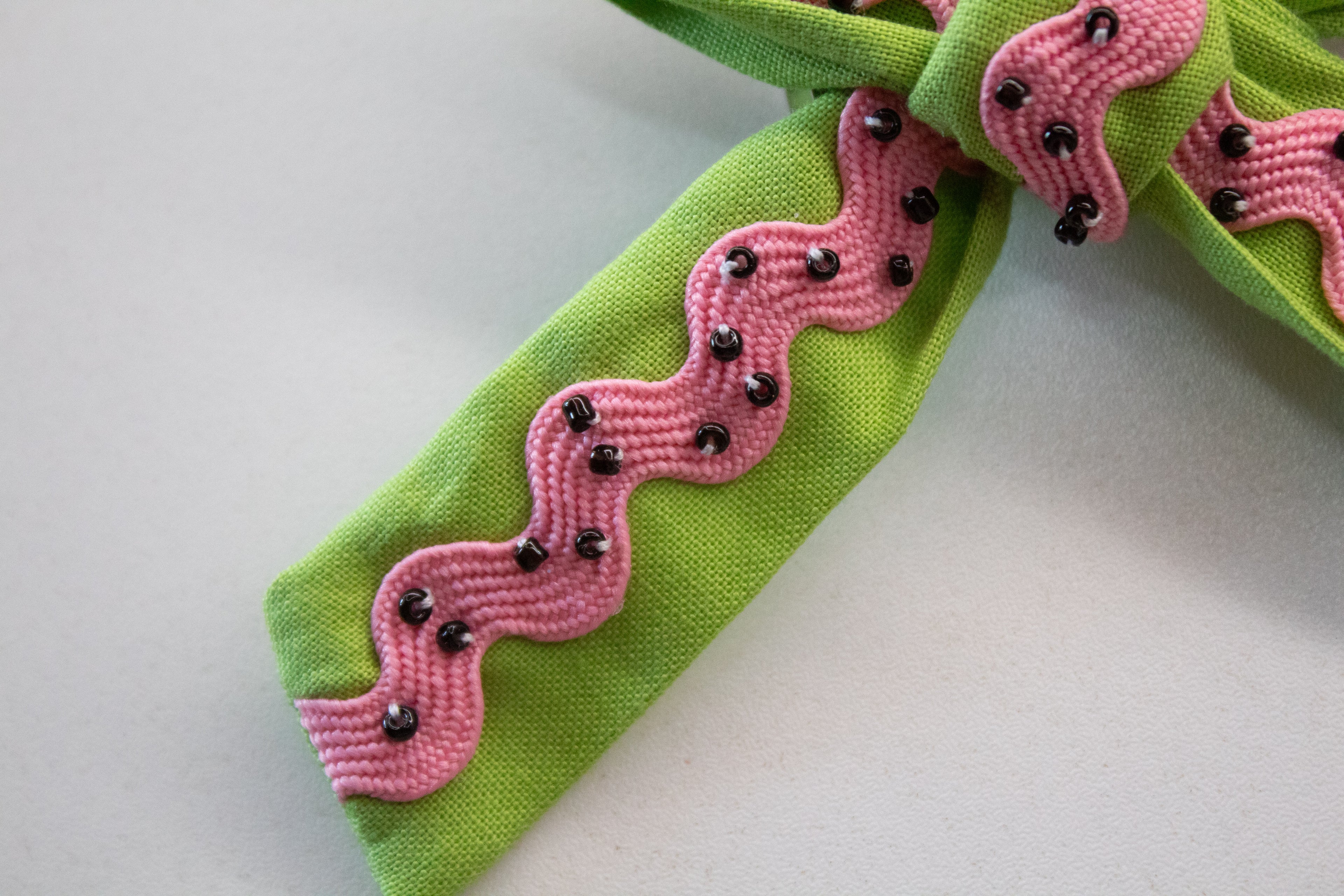Watermelon Ric-Rac Bow